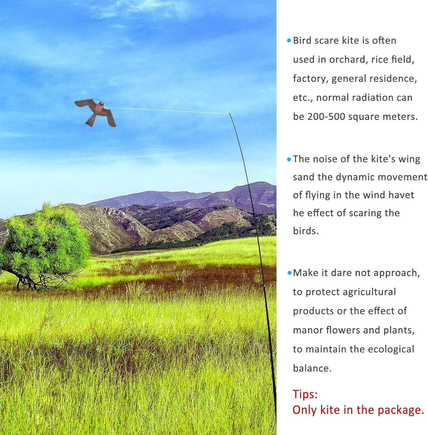 Bird Scarer Flying Kite Crops Farm Flying Bird Hawk Flying Kite 2