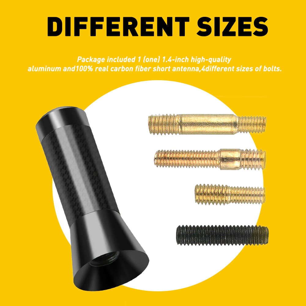 Carbon Fiber Car Radio Stereo Antenna Stealth FM AM Short For Truck Motorcycle 5