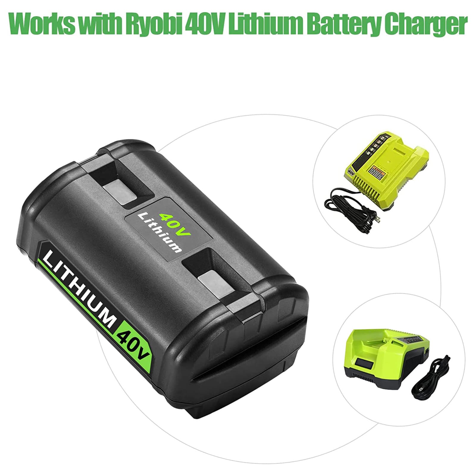 40V 6.0Ah Battery for Ryobi 40 Volt Lithium OP4050 OP40602 OP40261 OP4060 OP4030 4