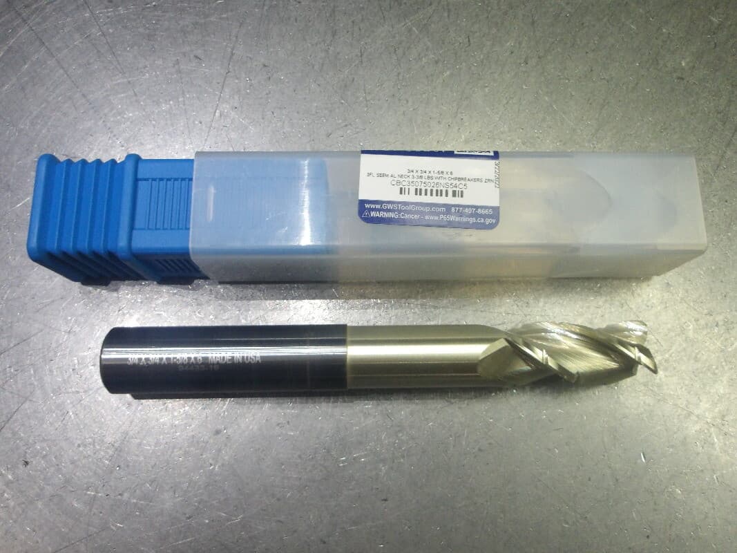 GWS 3/4" 3 Flute Carbide CC Roughing Endmill 3/4" Shank CBC35075026NS54C5 (LOC26