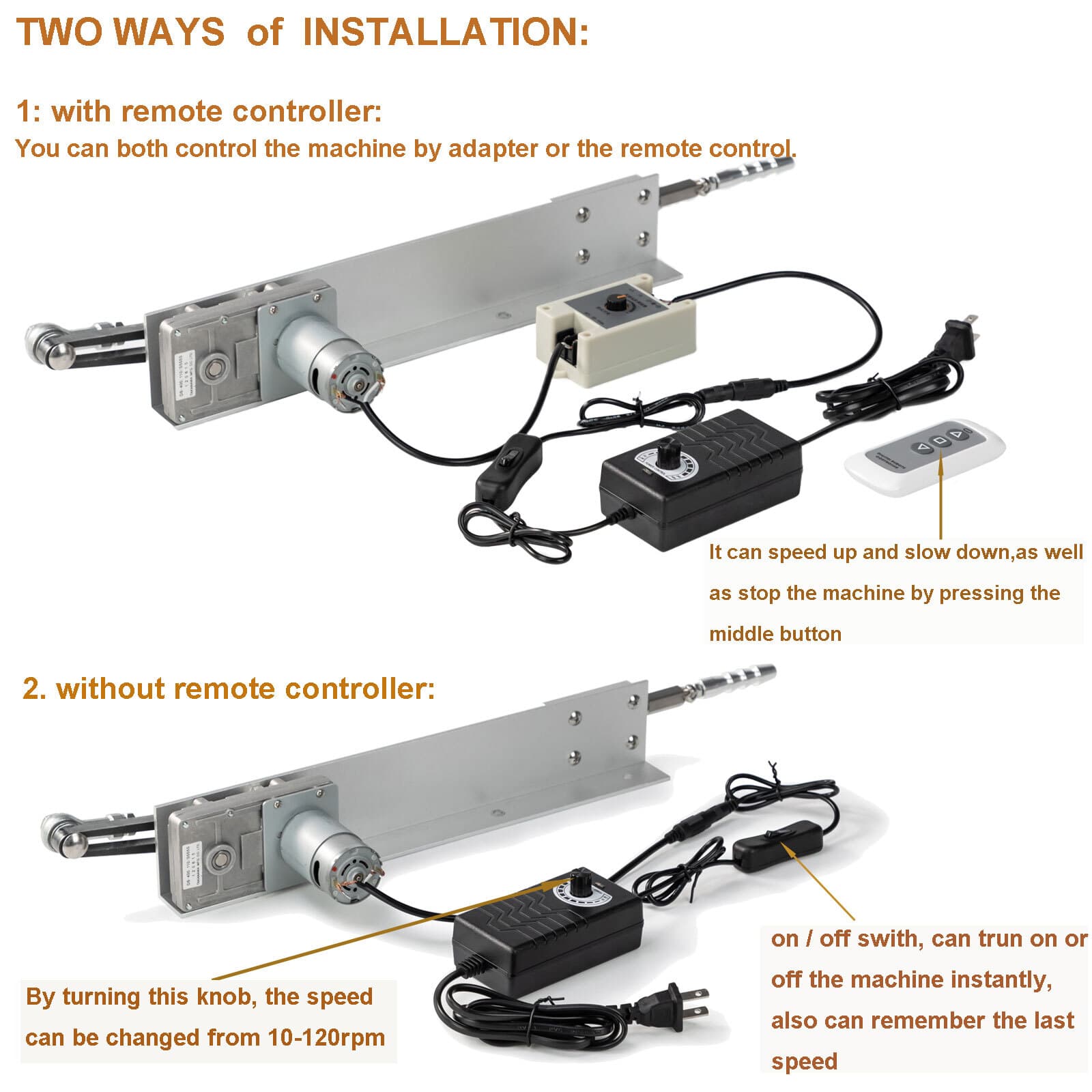 High Torque Cycling Reciprocating Linear Actuator Motor 24V Stroke 6" 160rpm 5