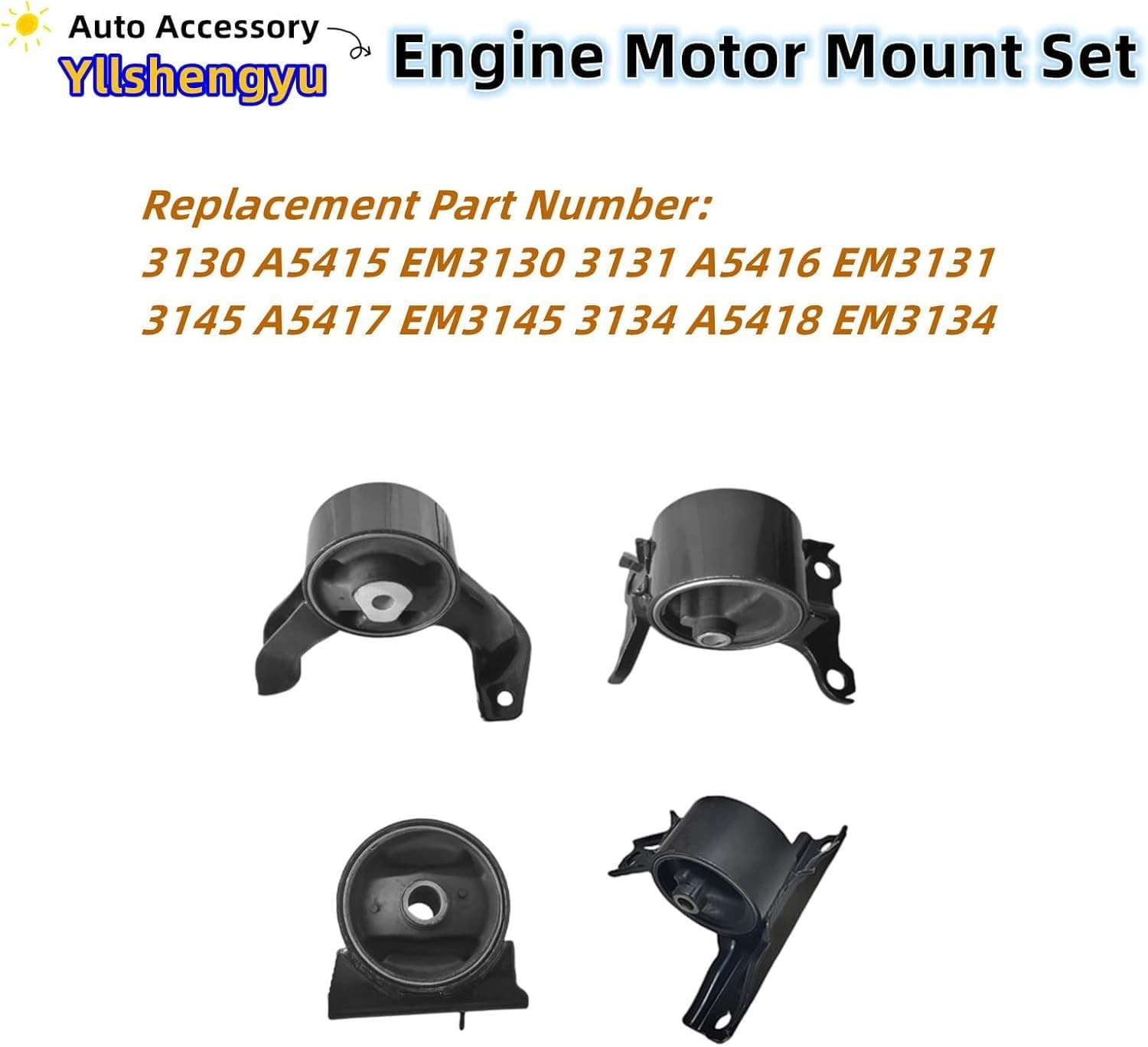 Engine Motor Mount Set Compatible with Jeep Jeep Compass Patriot 2007-2017 3