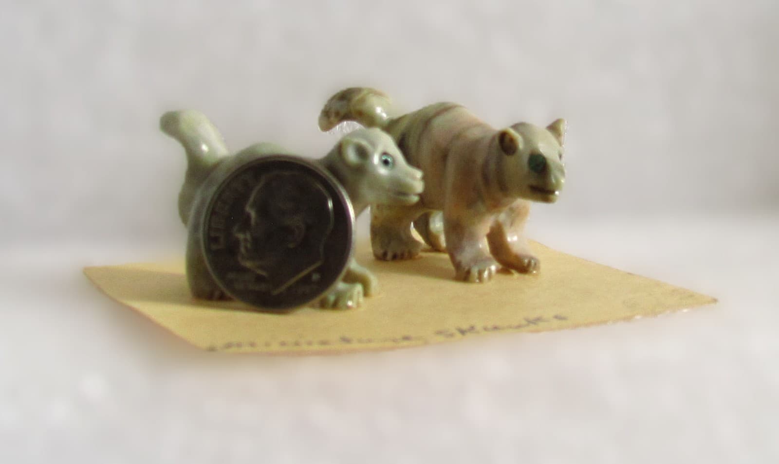 Native American tiny carved Skunk Fettishes by Herbert Davis Navajo 3