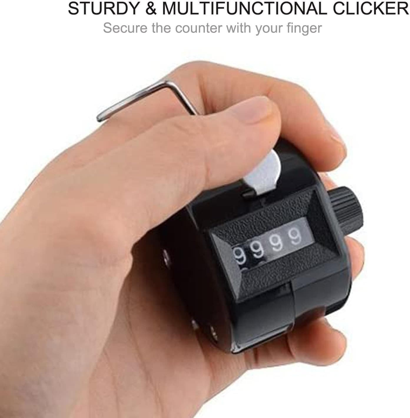 Clicker Counter Handheld Tally 4-Digit Number Black White Red  4