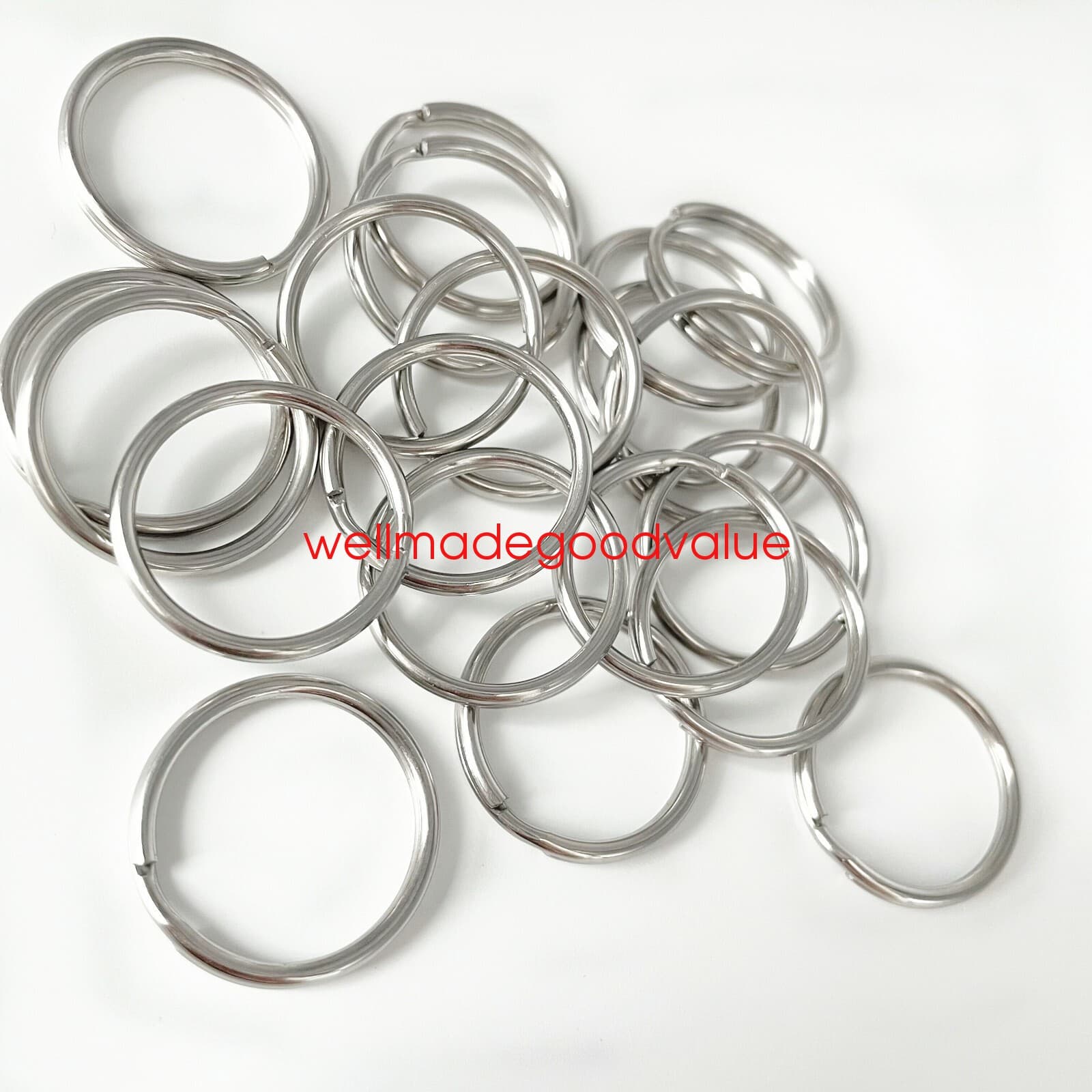 Stainless Steel Keyring Split Key Rings Blanks 15-35mm Metal Loop Key chain U 3