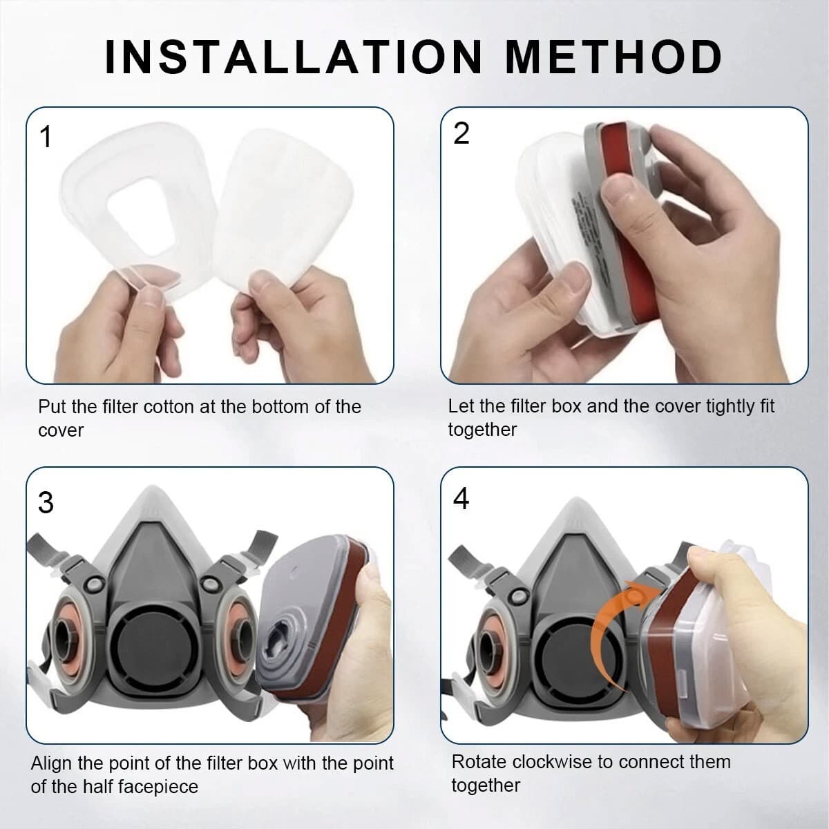 PRO 6200 Half Face Gas Mask Cover Painting Spraying Respirator Work Facepiece 2