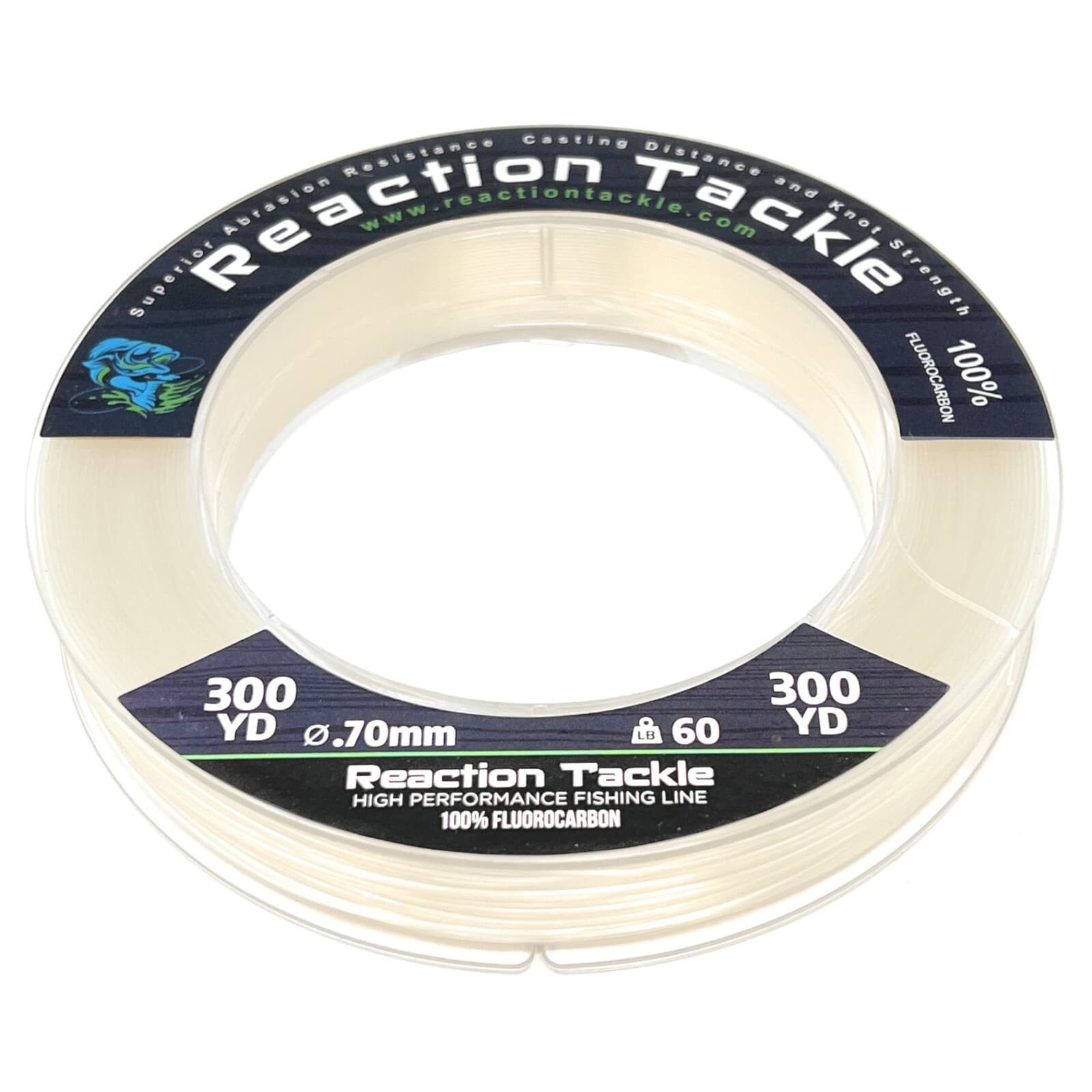 Reaction Tackle 100% Pure Fluorocarbon Fishing Line Pink or Clear Colors 2
