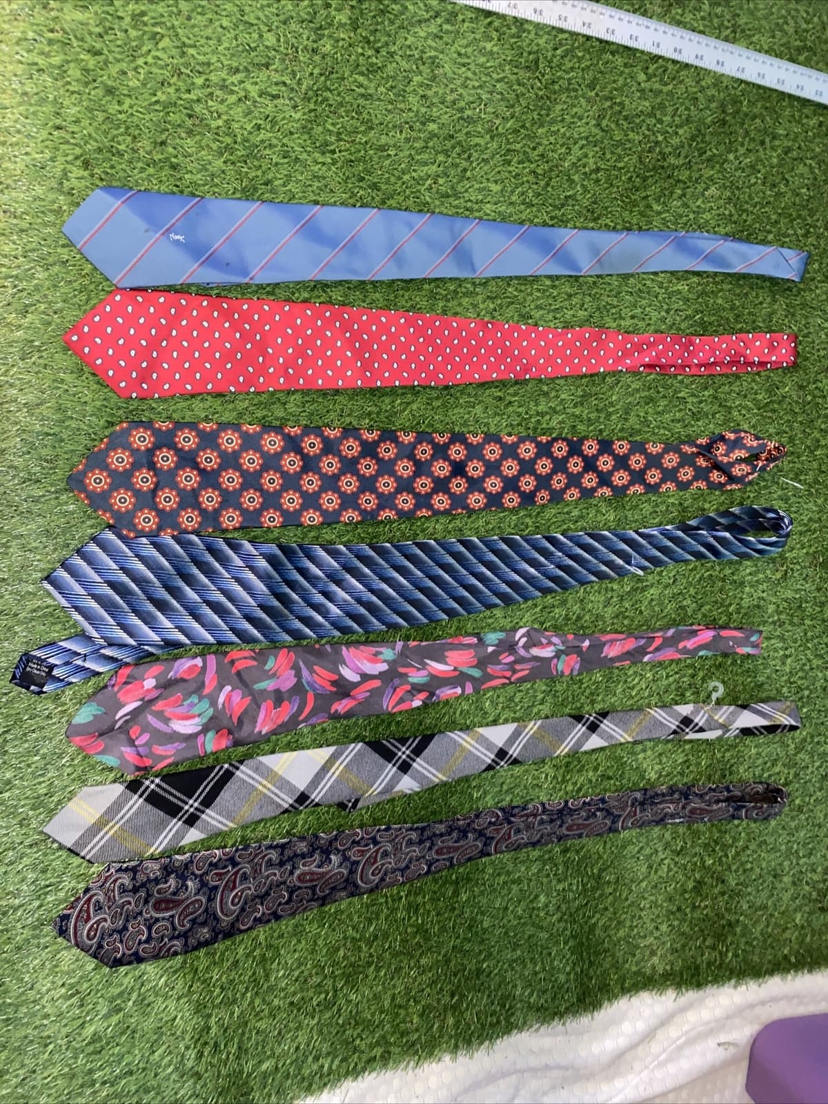 Lot Of 7 Adult Mens Ties Luxury Vintage Current Mix Yves Saint Laurent  4