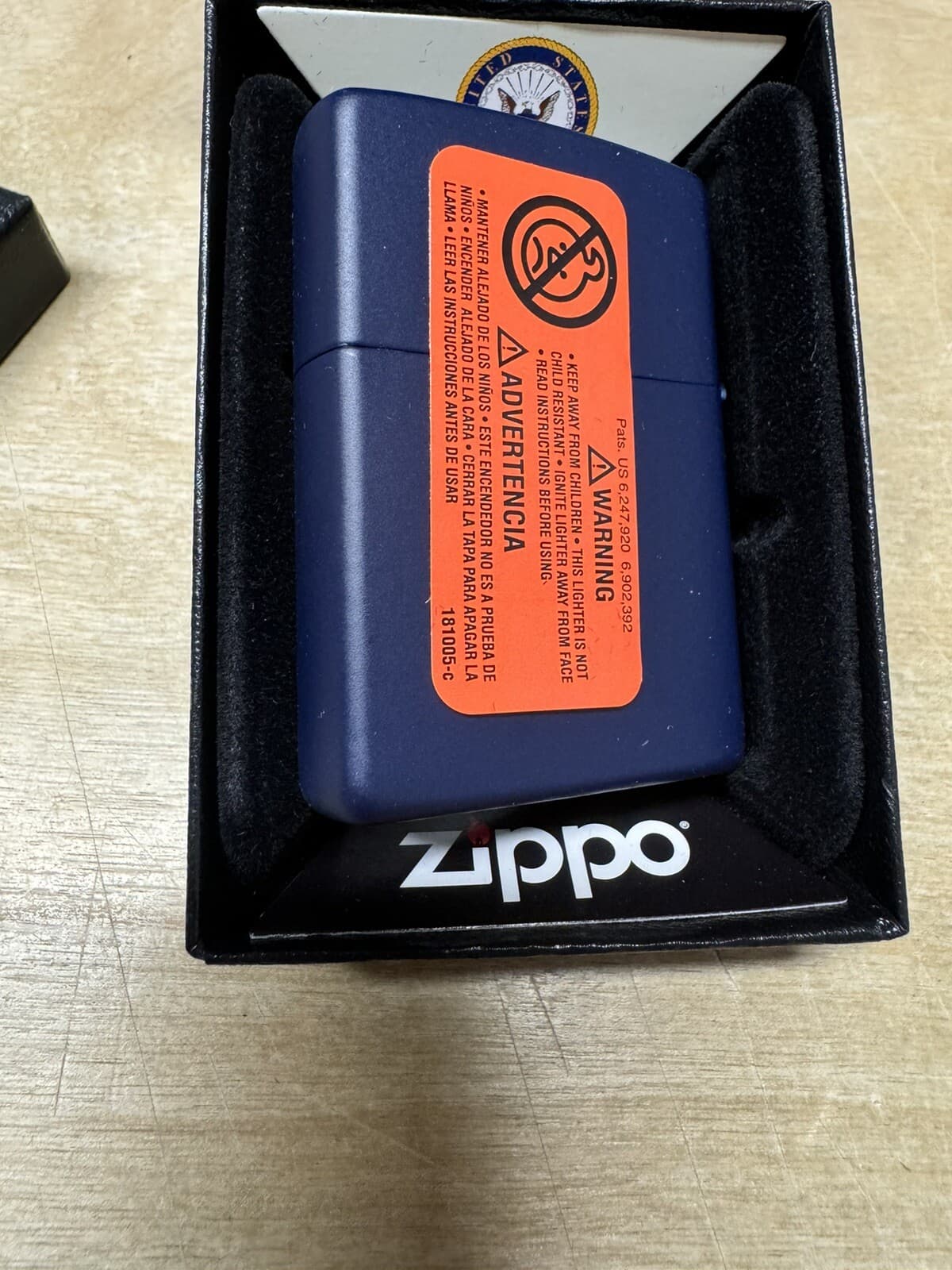 Zippo US Navy American Flag Design on Blue Lighter - 239 - New 3