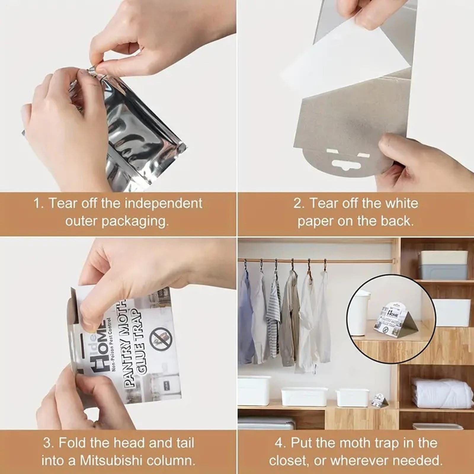 6PCS Moth Traps Clothes And Pantry Moth Traps Sticky Ecofriendly Safe Fly Catche 5