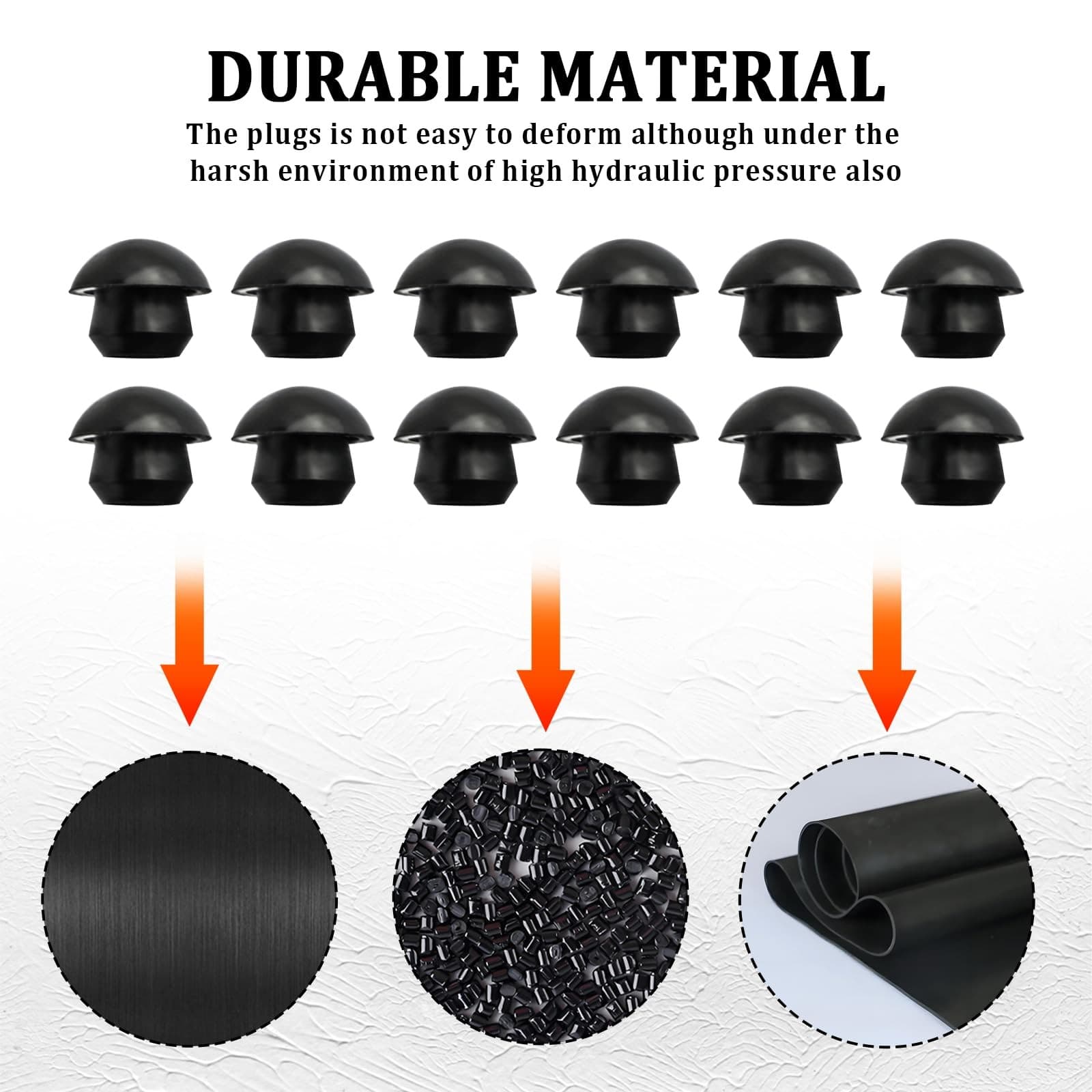 12PCS Hydraulic Floor Jack Oil Filler Plug,0.35In Rubber Floor Jack Parts 5