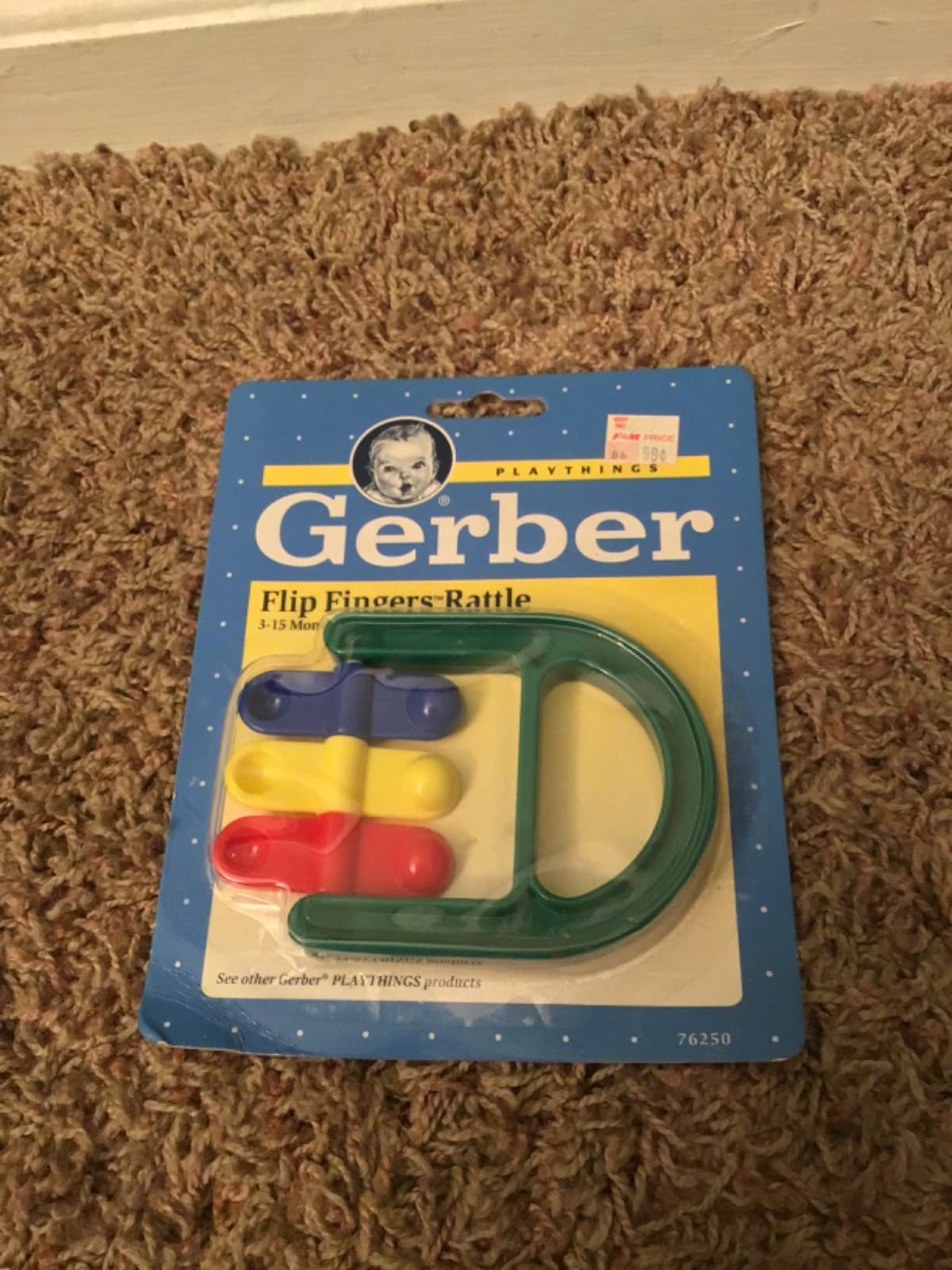 Vintage 1991 Gerber Flip Fingers Rattle Baby Toy 2