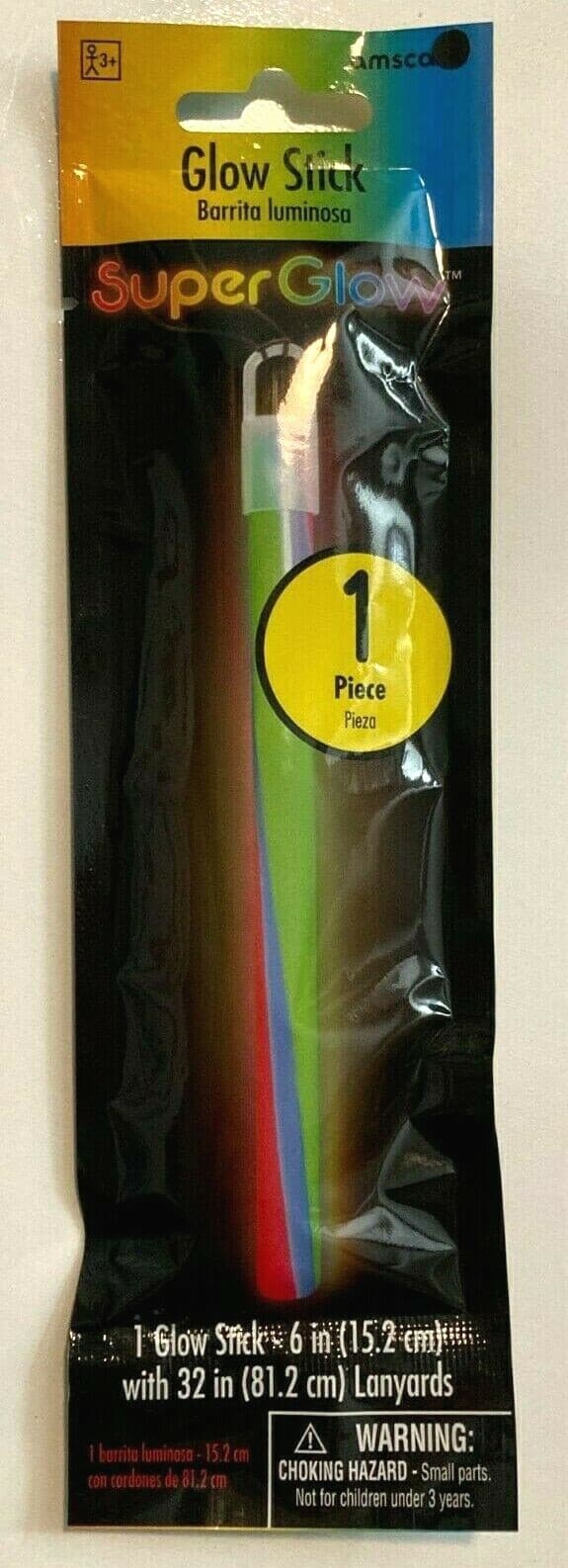 Glow Party Swizzle Sticks 6" Multicolor Swirl w/ Lanyard Necklaces LOT 6 Packs 6