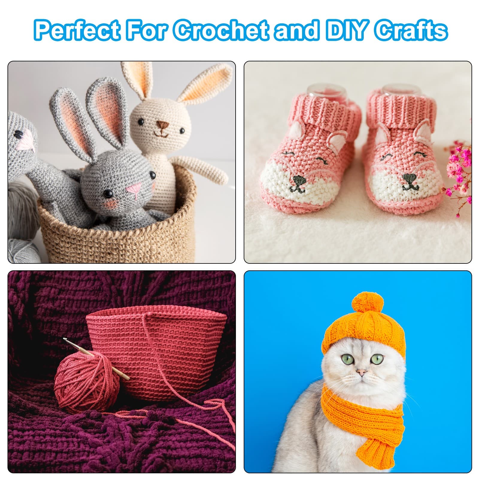 Cotton Yarn,Soft Knitting Yarn 3 Packages of 120g/4.23oz/Cream White 6