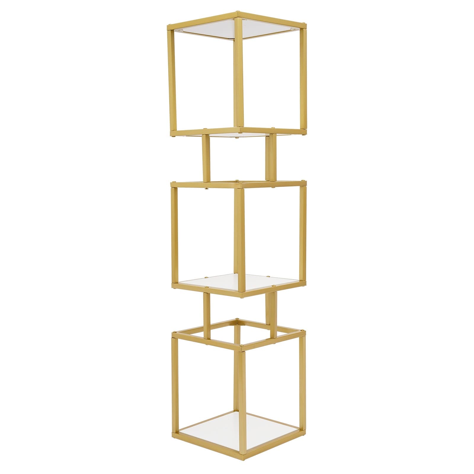 Modern Three-tier Bookshelf, Storage Bookshelf, Cube Shelving Unit Gold 5