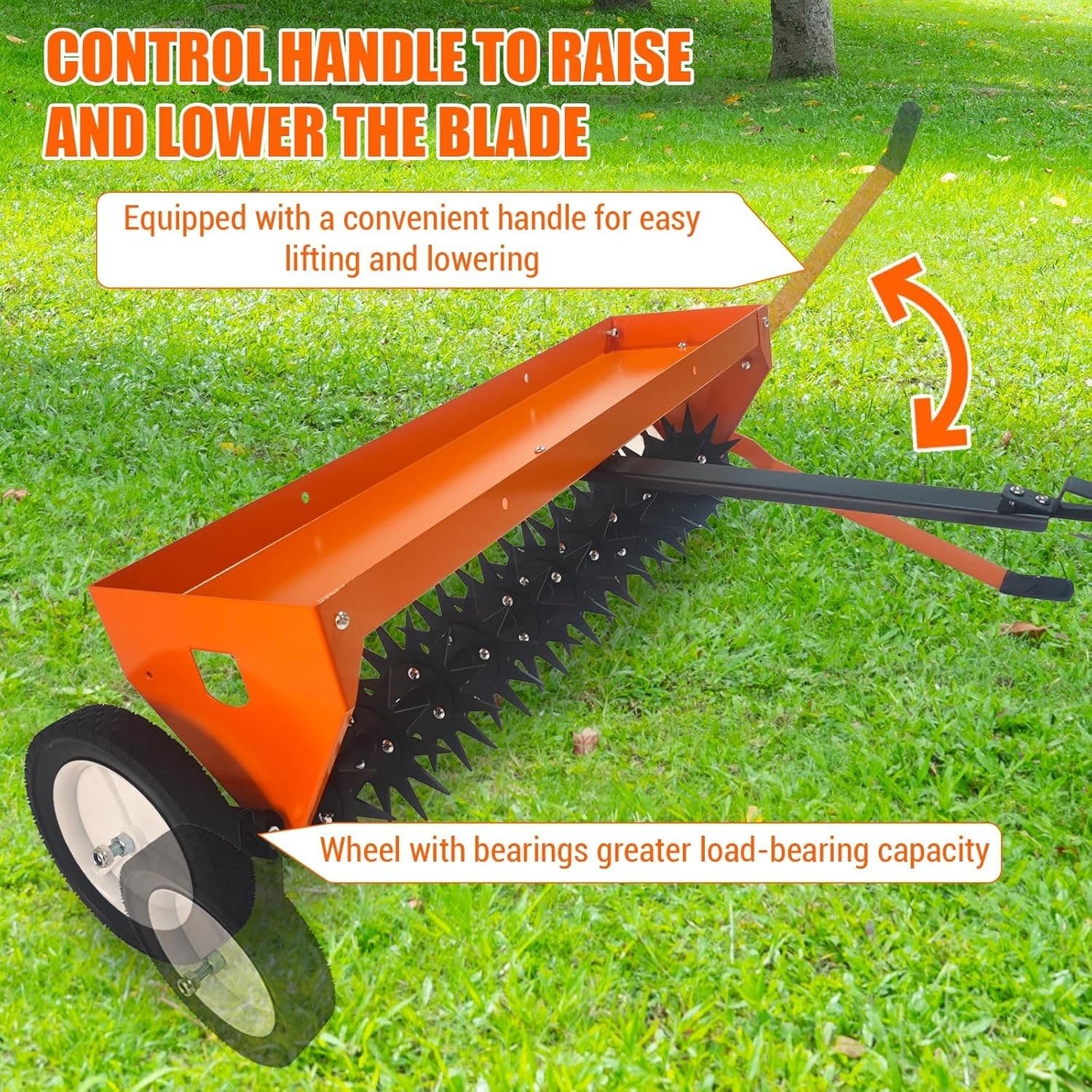40" Spike Lawn Aerator Tow Behind Rolling Tractor Soil Penetrator Mower Hitch US 4