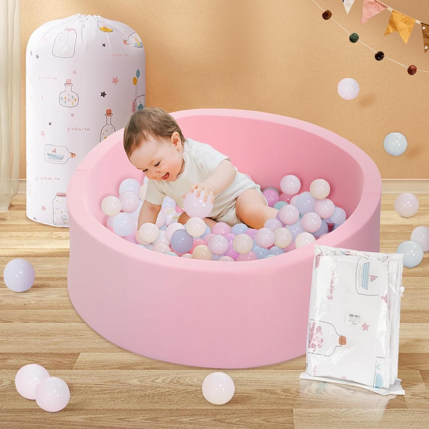 Ball Pit - 36’’ X 12’’ Foam Play Area for Children Toddlers, Round Soft Tub, 35"