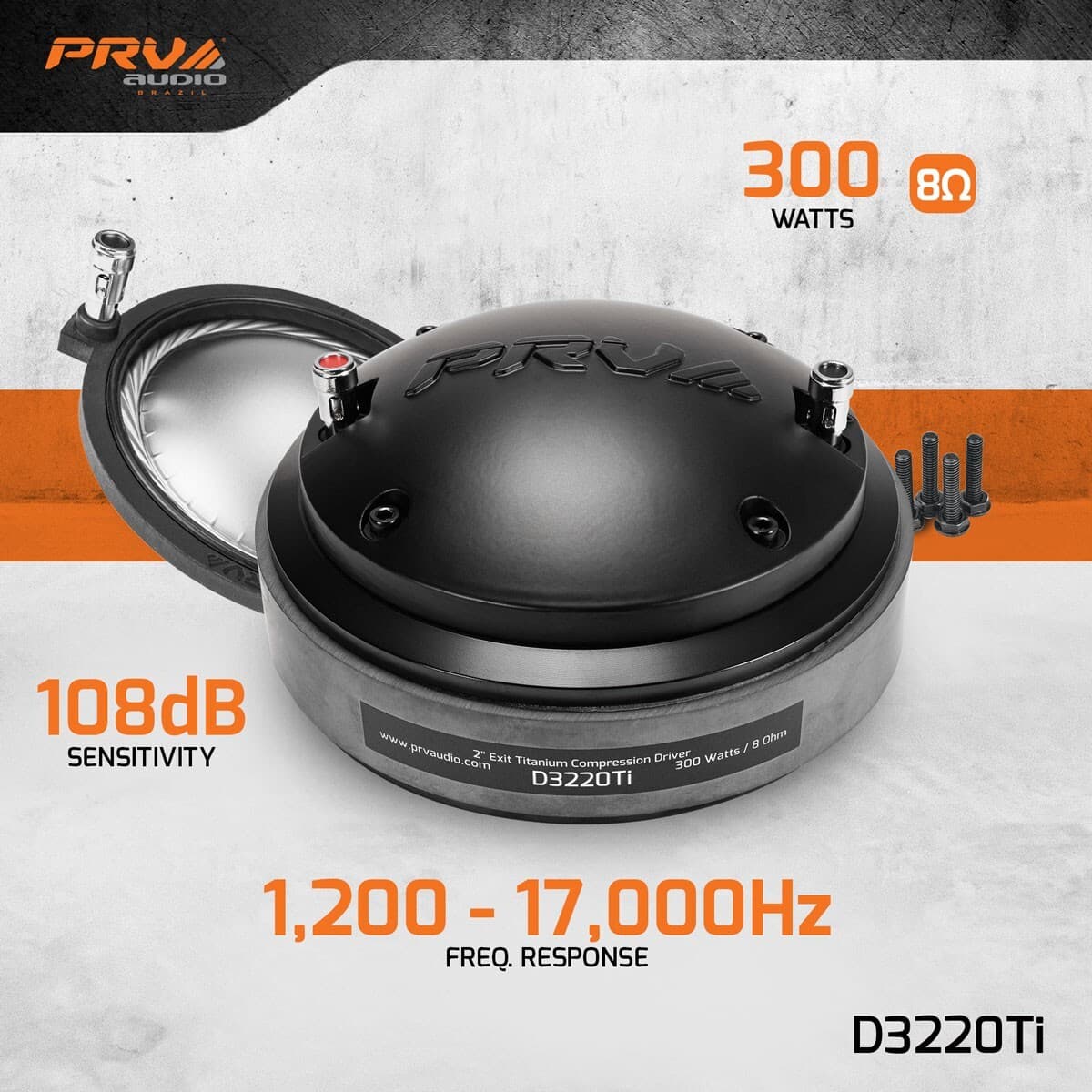 4x PRV D3220Ti Titanium Compression 2" Driver 8 Ohm 1200W + 4x WGP14-50X White 2