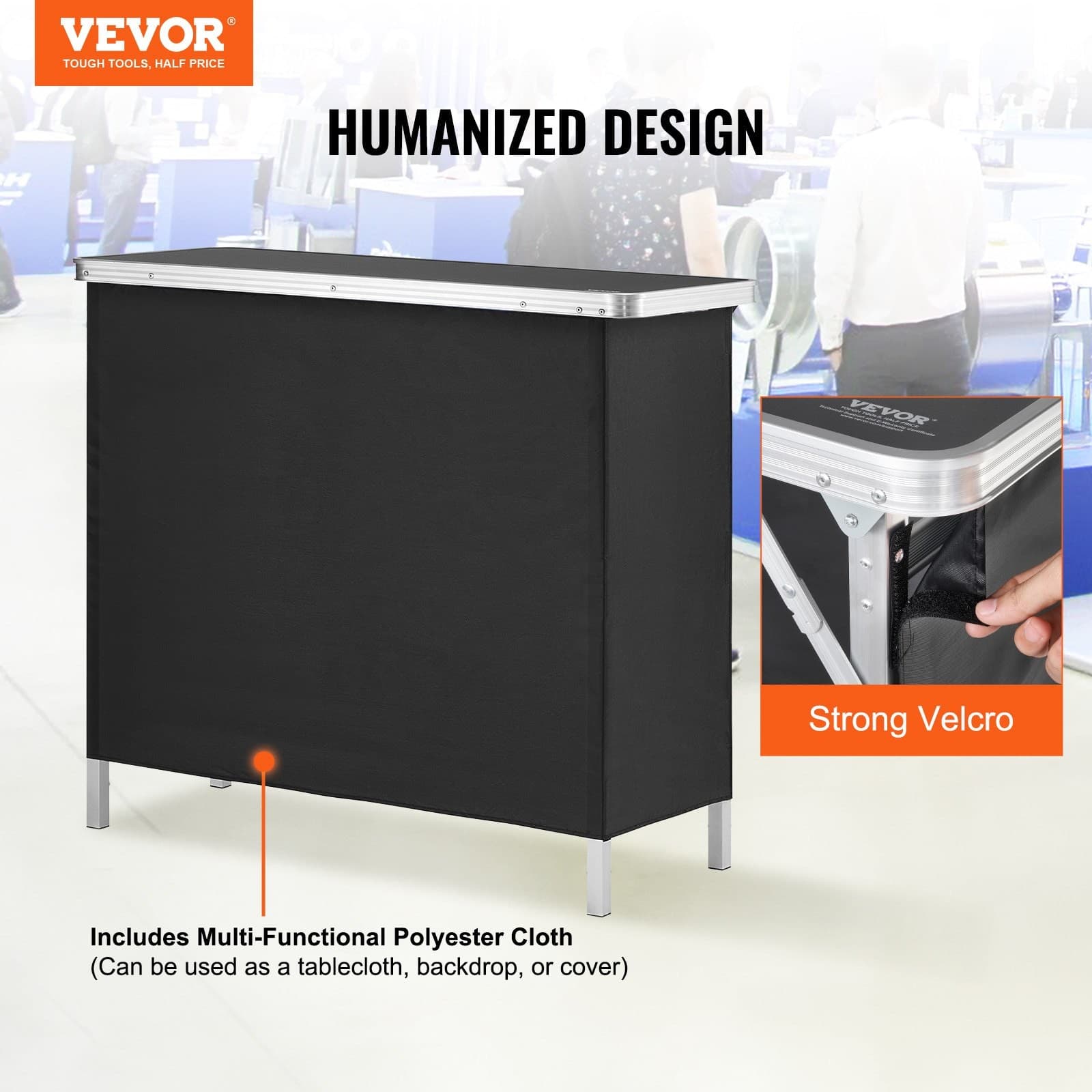 VEVOR Folding Portable Bar Table,Tradeshow Podium Table for Indoor,Outdoor,Party