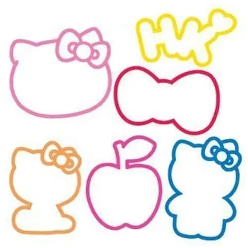 Sillybandz Hello Kitty Sanrio 24 Pack Shaped Silicone Bracelets NEW 2