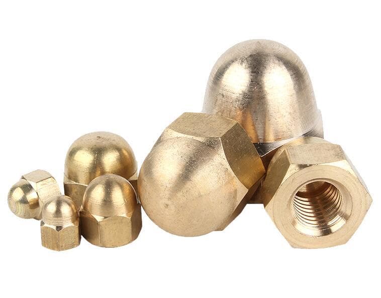 Brass Solid Hex Cap Nuts Hex Acorn Nut M3 M4 M5 M6 M8 M10 M12 M14 M16 Select 6