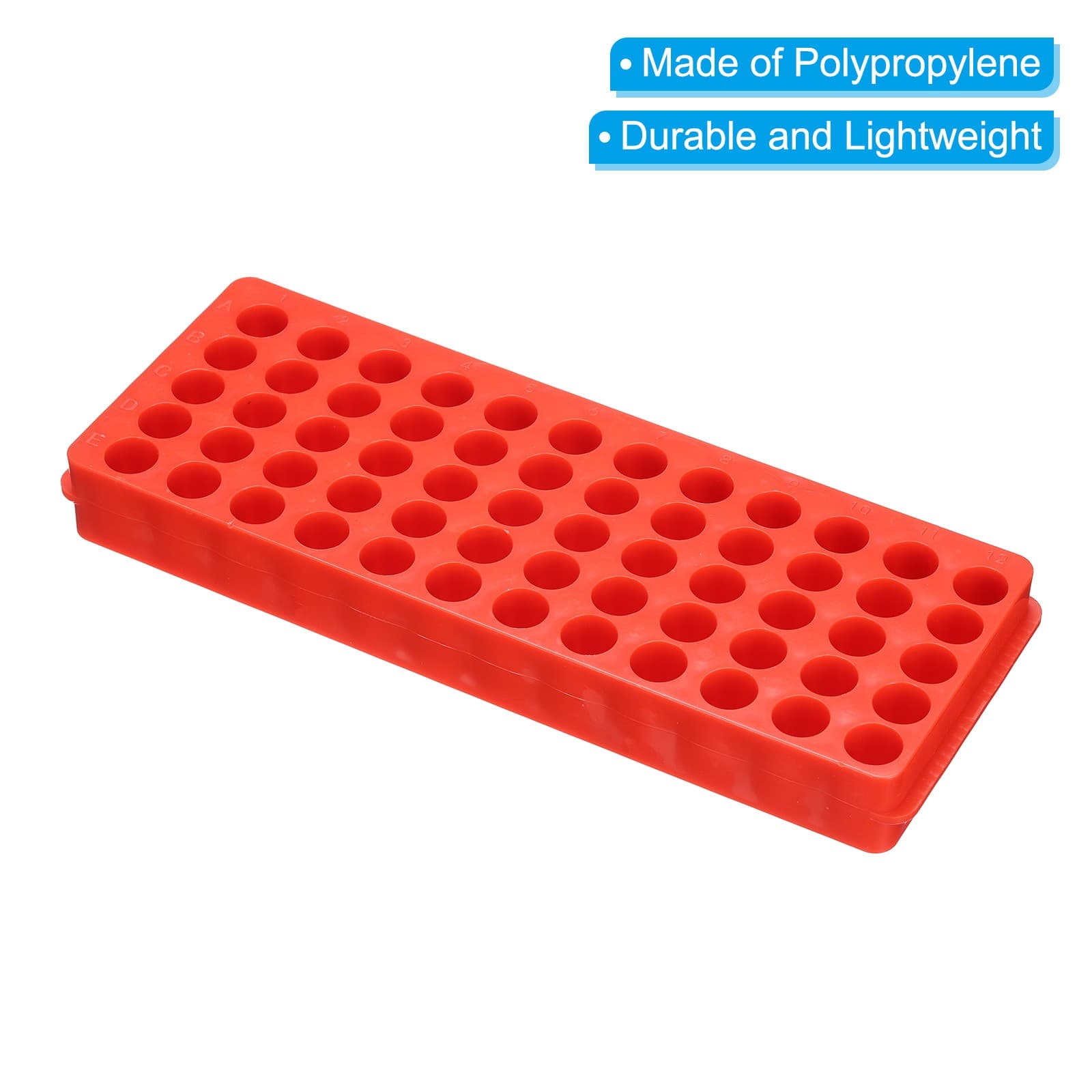 60 Wells Tube Rack, 1set Vial Rack for Tubes 0.2/0.5/1.5/2ml, Red,Purple 3