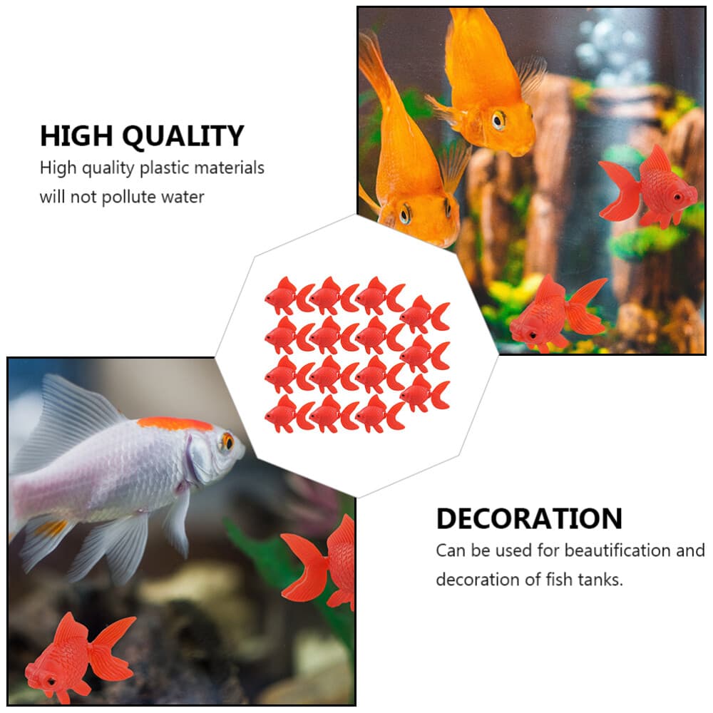 15PCS of Red Goldfish Figure Plastic Goldfish Toys Artificial Fish for Aquarium 6