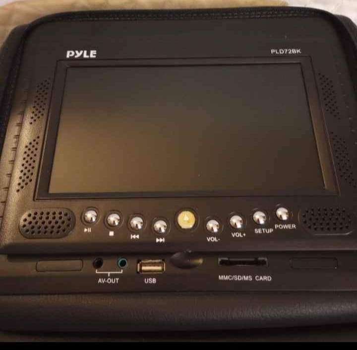 7" Pyle PLD72BK LCD DVD PLAYER Black Leather Car SUV Adjustable Headrest Remote 5