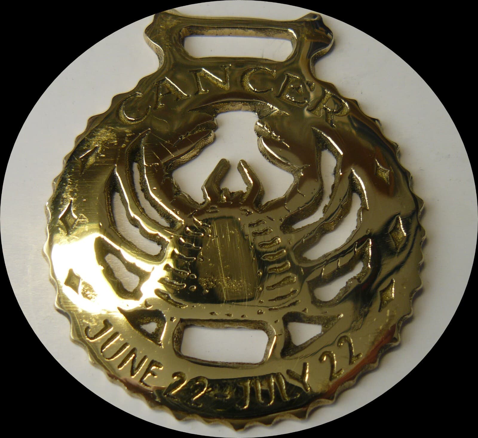 CANCER     Astrology horse brass  (N748)
