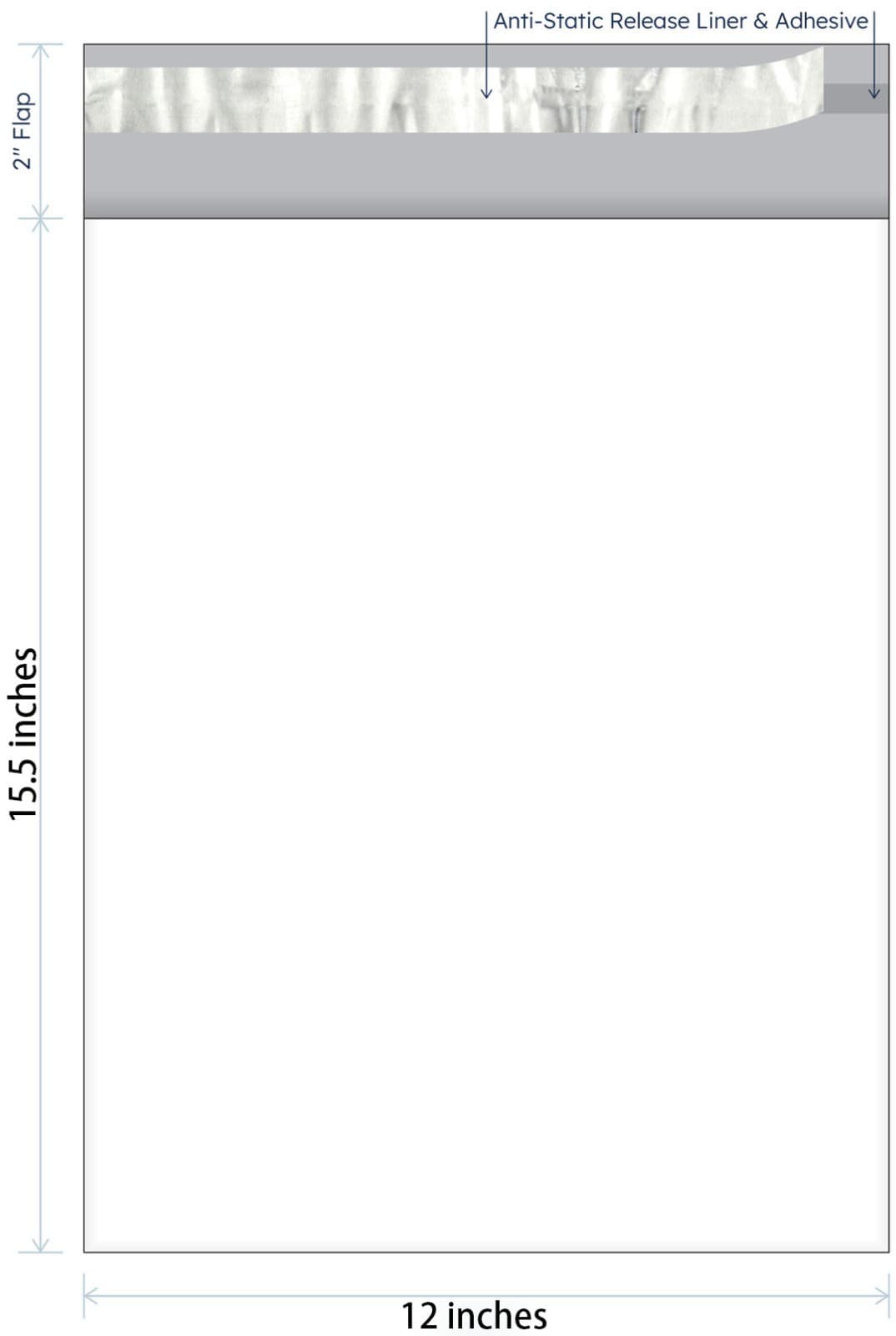 #5 Poly Mailers Self Seal 2 Mil Thick 12"X15.5"  500 Pcs/Case Shipping Mailing 2