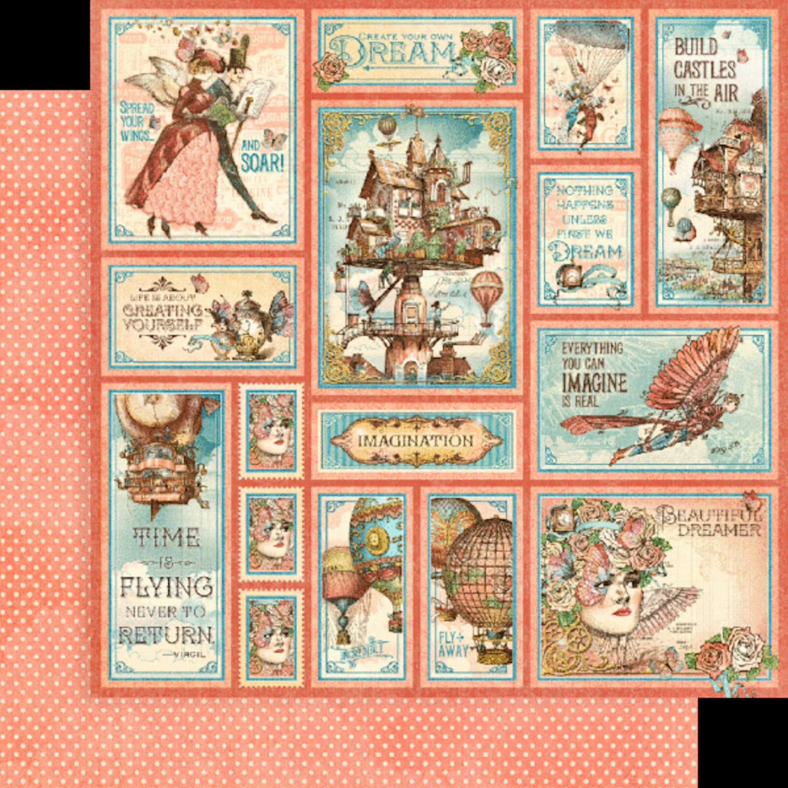 Graphic45 IMAGINE COLLECTOR'S EDITION 12x12 PACK scrapbooking PAPER + STICKERS 5