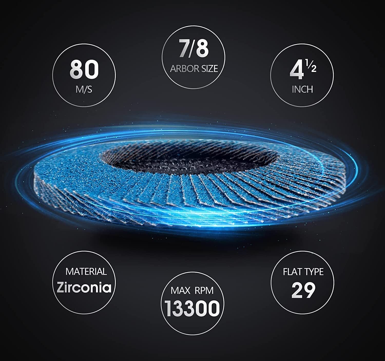 30 Pack T29 FLAP DISC SANDING GRINDING 4-1/2" X 7/8" 40 GRIT- Industrial Grade 4