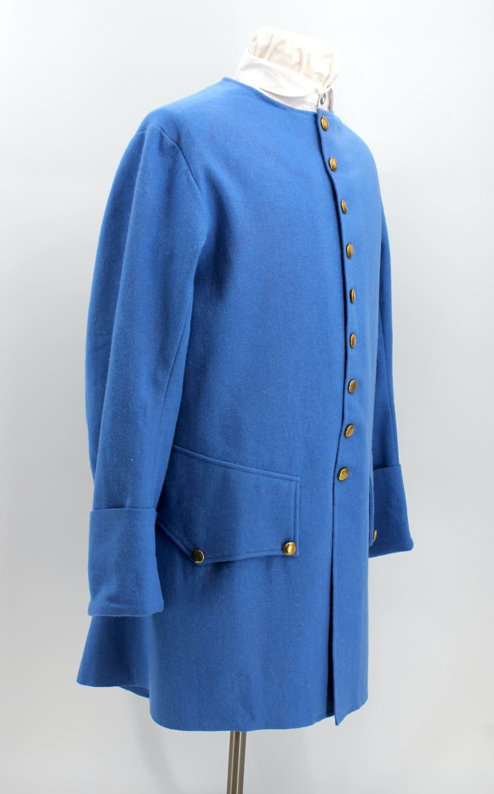 French Blue Wool Sleeved Waistcoat Size 50 / XXL 4