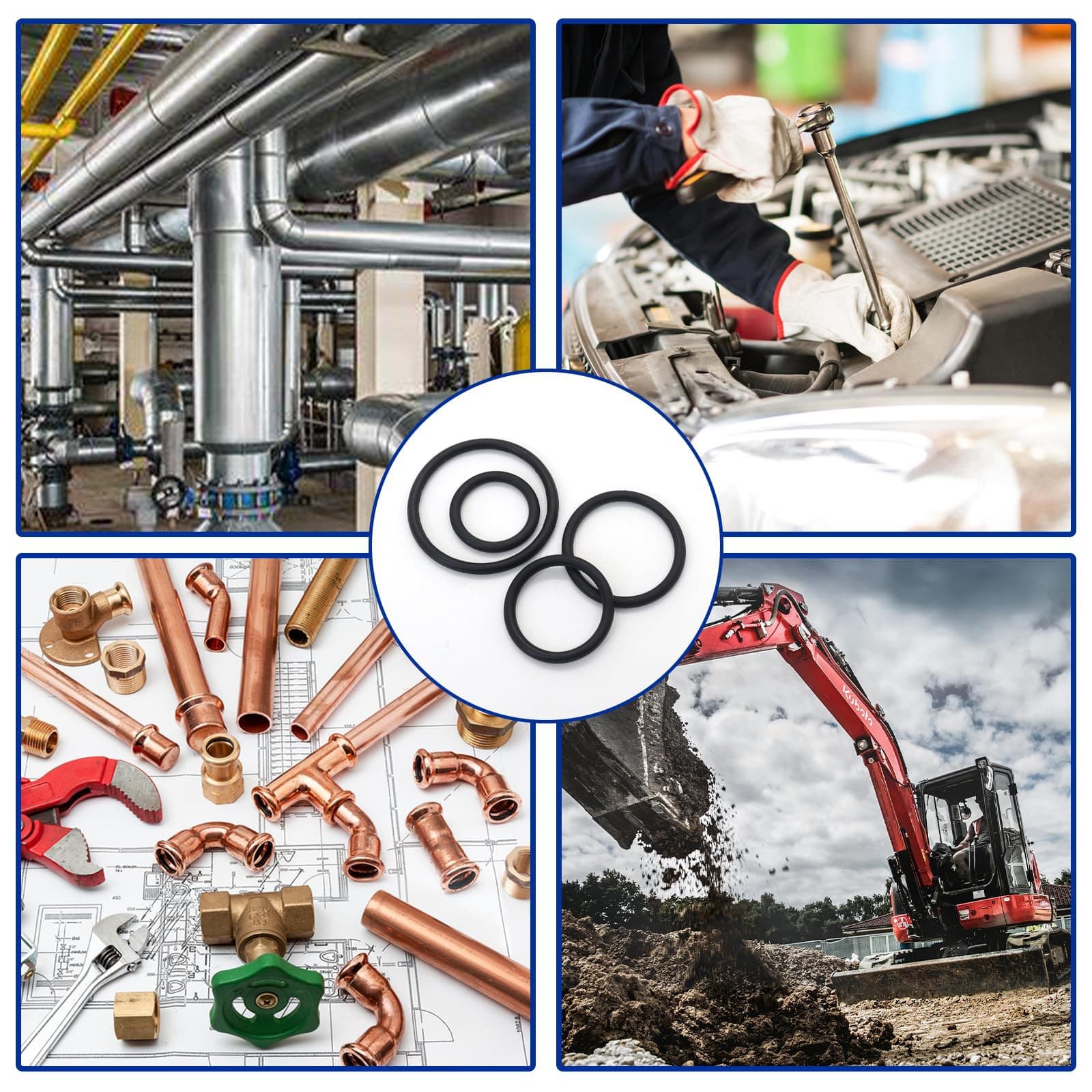 O Rings Seal NBR Nitrile Rubber 2.5mm Cross Section 4-245mm ID O Rings 70° 6