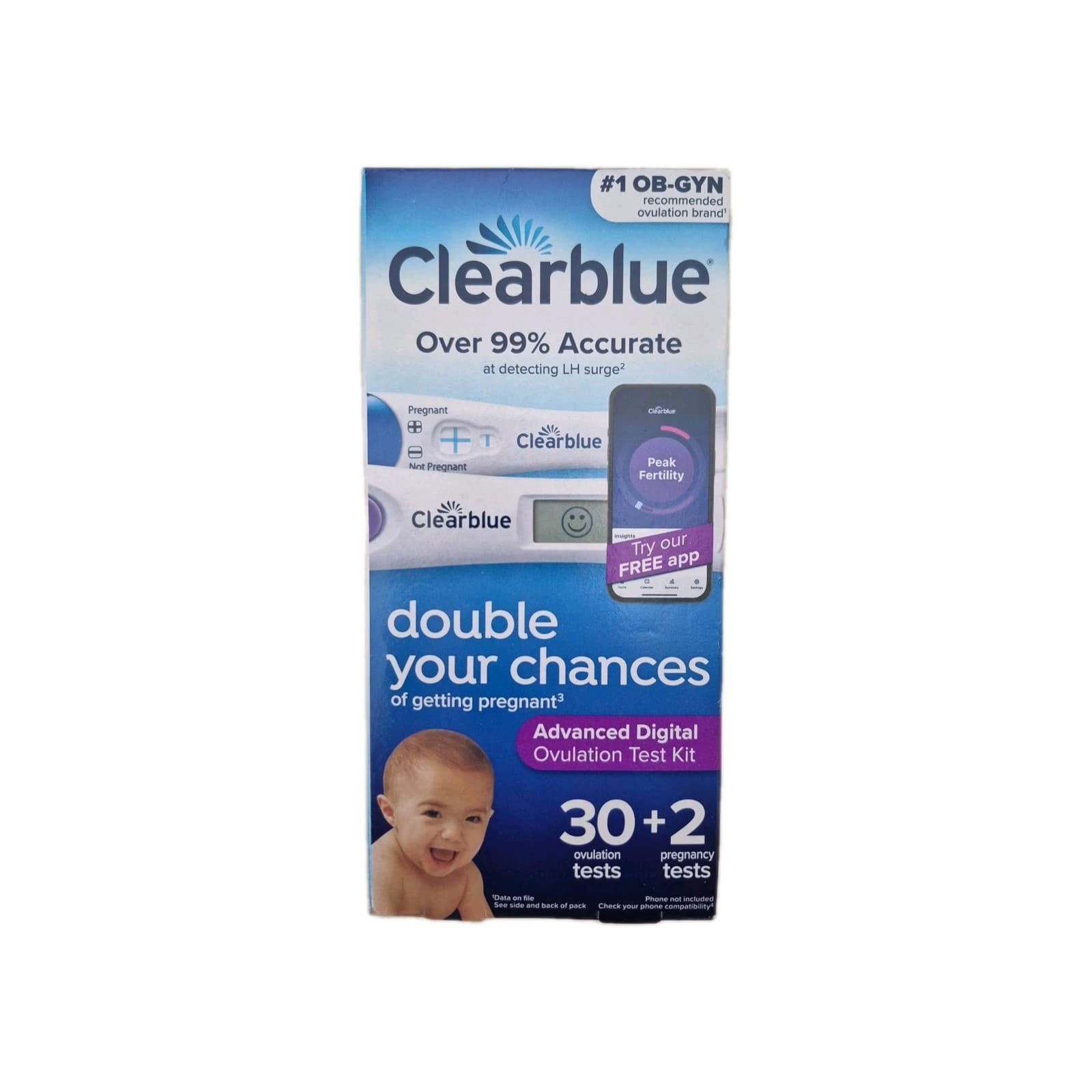 Clearblue Advanced Digital Ovulation Test Kit, 30+2Ct