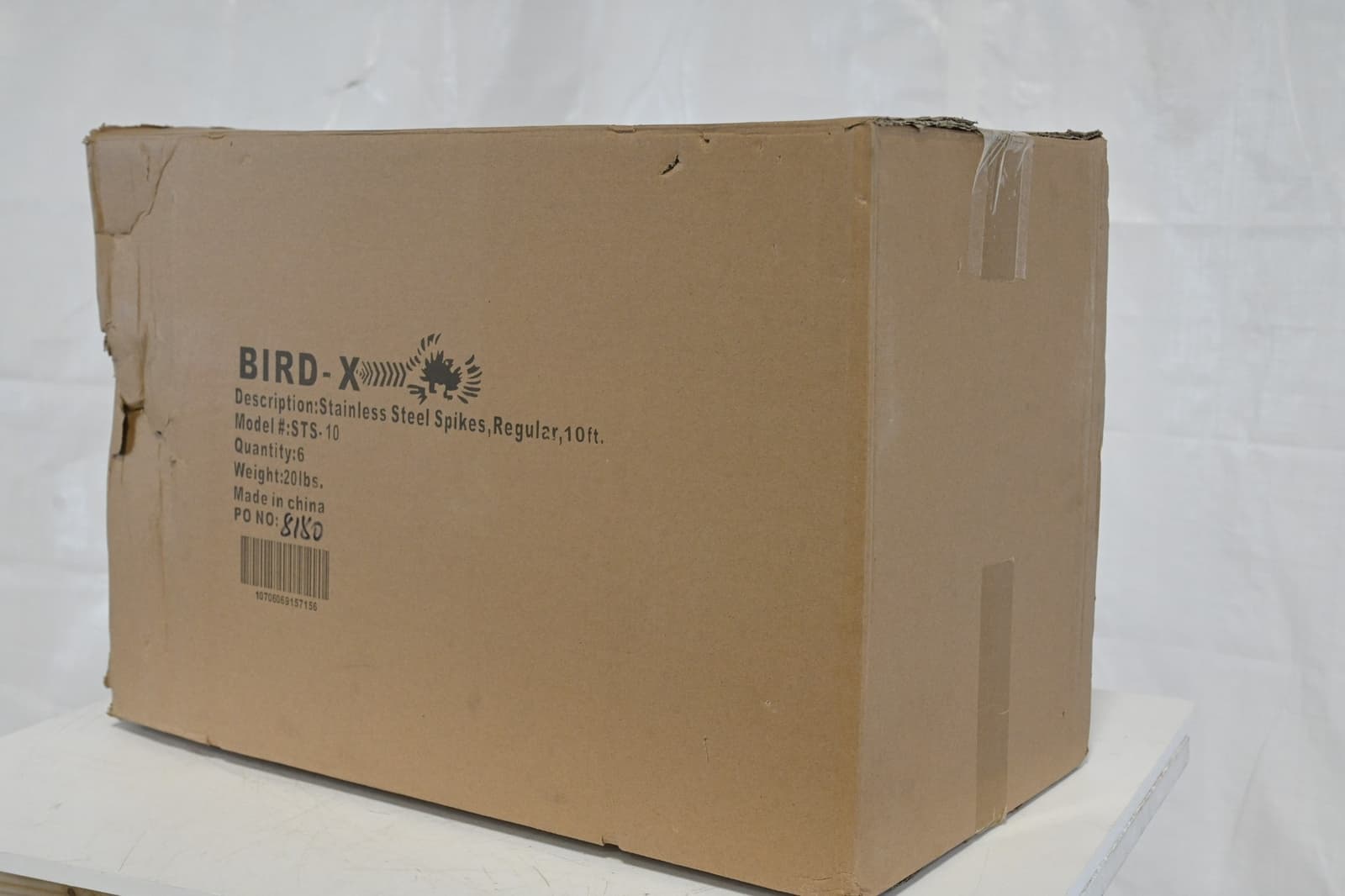 Bird-X STS-10 Bird Repellent Stainless Steel Spikes, 10 ft, 5" W, 4 1/2" H, PK 6 2