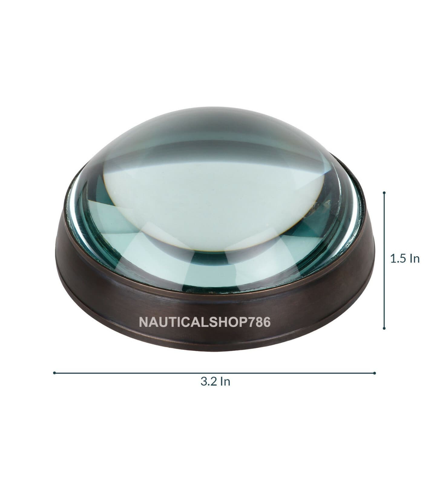 Antique Black Nautical Magnifying Glass Chart Reader Paper Weight office Decor 3