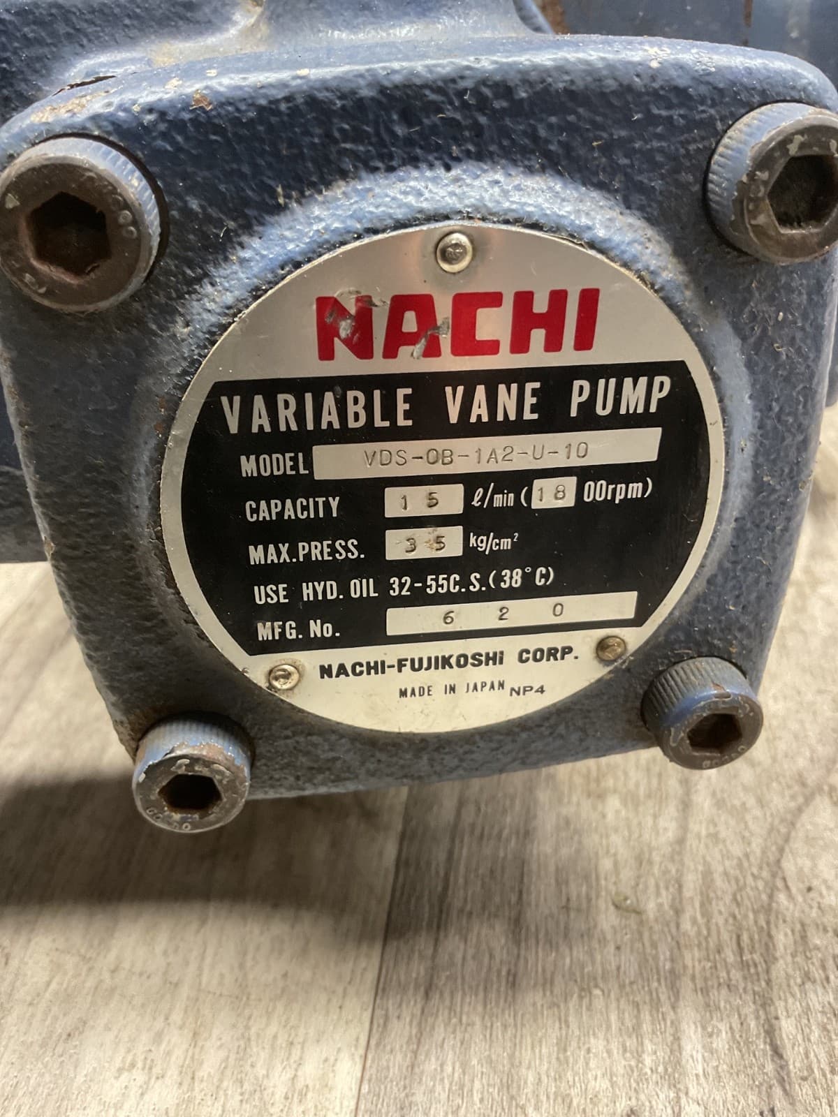 Hitachi  Induction Motor 3Ph, 4Pole, & Nachi Variable Vane Pump #4023D149PR5SI 6