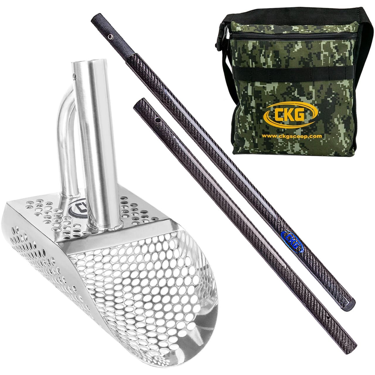 CKG Sand Scoop Metal Detecting Detector Shovel Long Carbon Fiber Handle, Diving