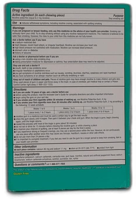 *2025-10-1* Amazon Basic Care Nicotine Polacrilex Uncoated Gum 2 Mg, Arctic 2