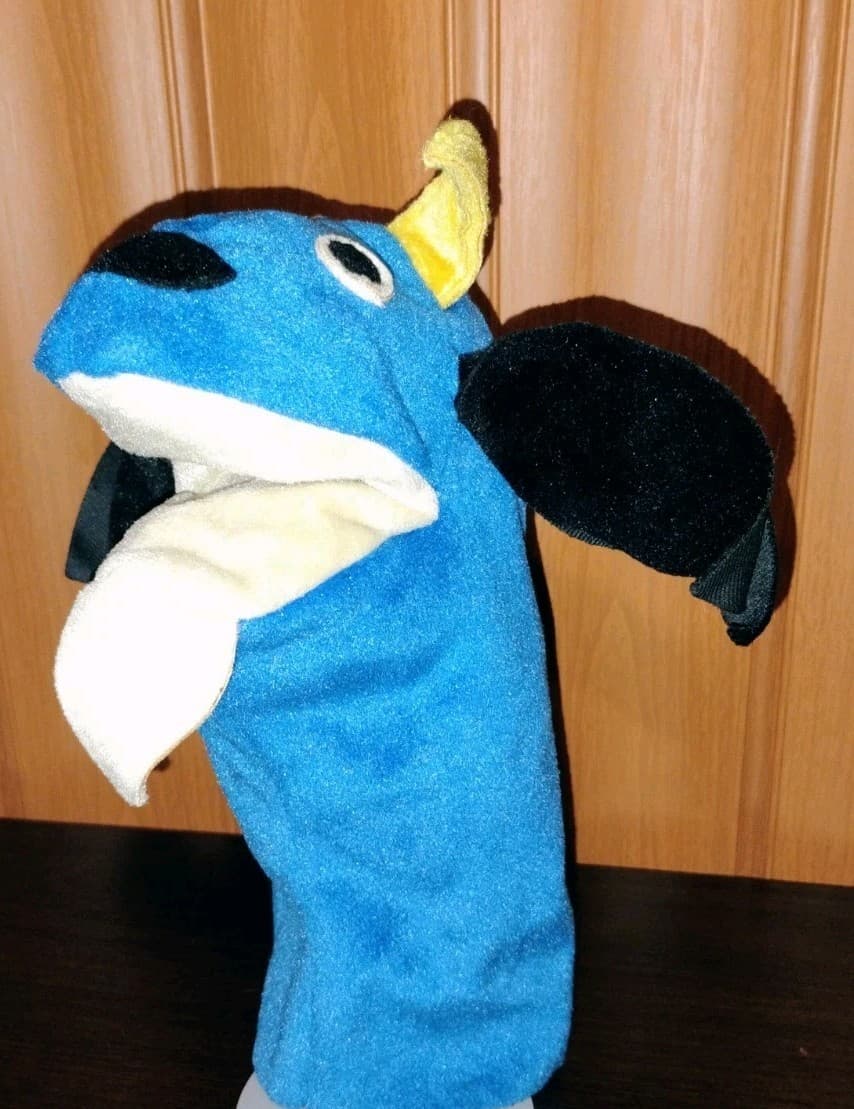 Baby Einstein FELT Hand Puppet Vincent Van Goat Blue Kids II Plush Toy Z