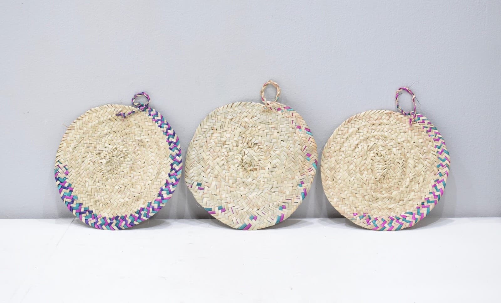 Basket African Ethiopian Eritrea Plate Baseket Set of 3 9 X 8.5 2