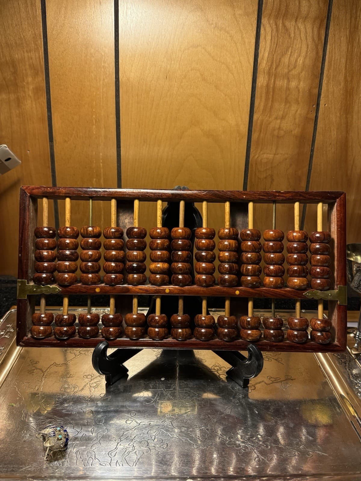 Vintage Chinese Lotus Flower Brand Abacus 91 Beads