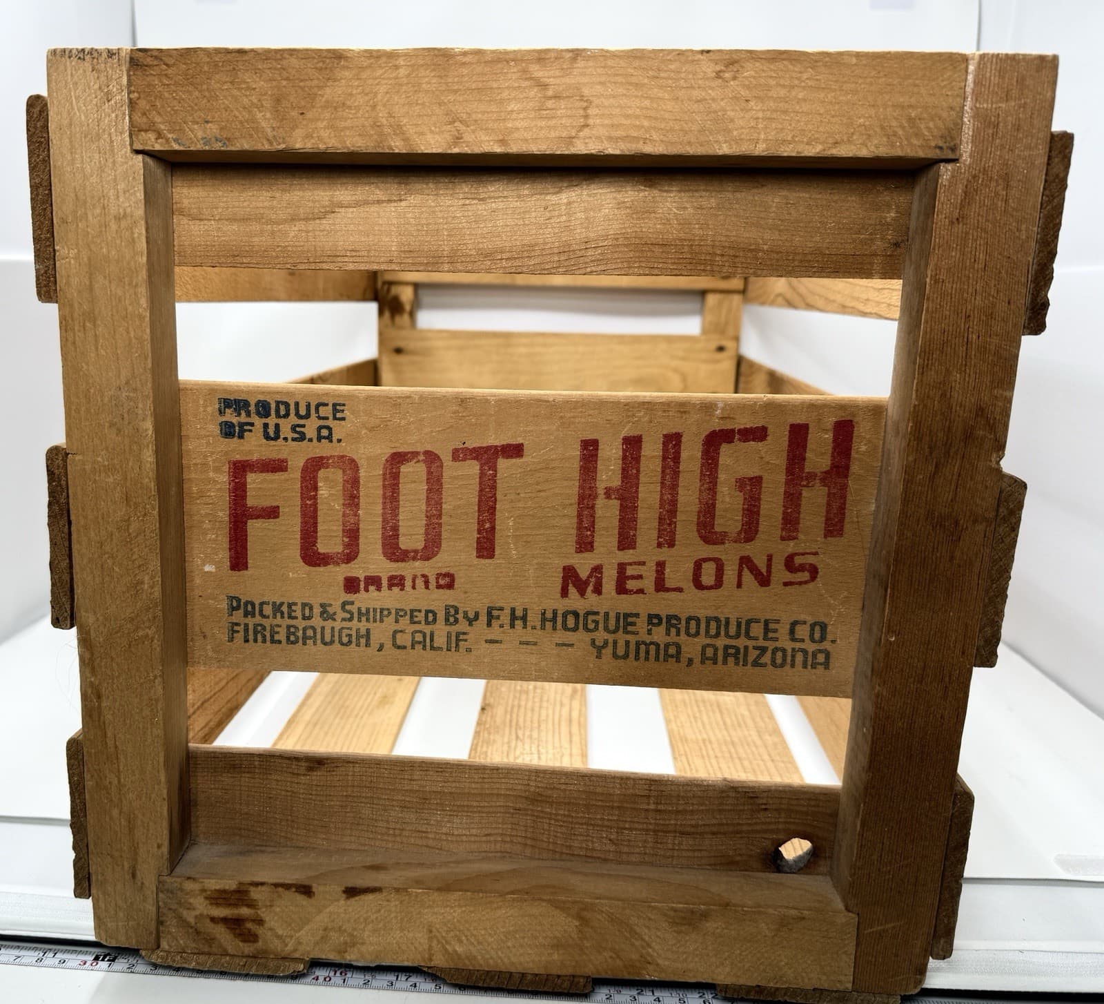 VINTAGE Foot High Melons Girlie Fruit Crate Man Cave Farm House Advertising 2