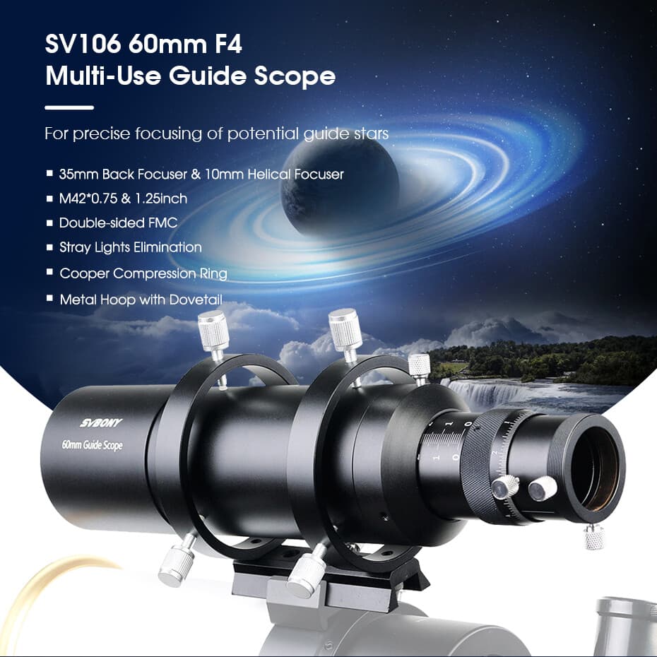 SVBONY SV106 60mm Guide Scope Finder Scope with Helical Focuser F4 For Telescope 2