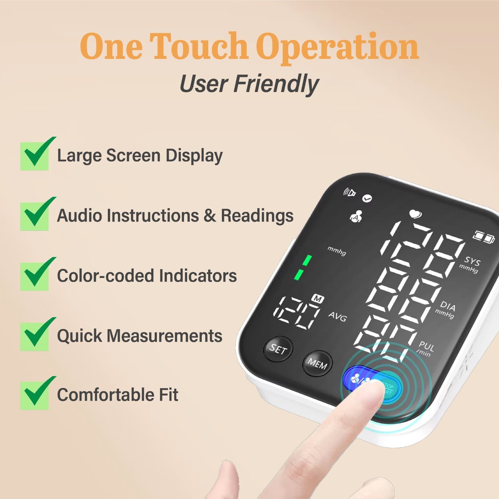 Blood pressure monitor Upper arm, Automatic Digital upper arm Blood pressure mon 5