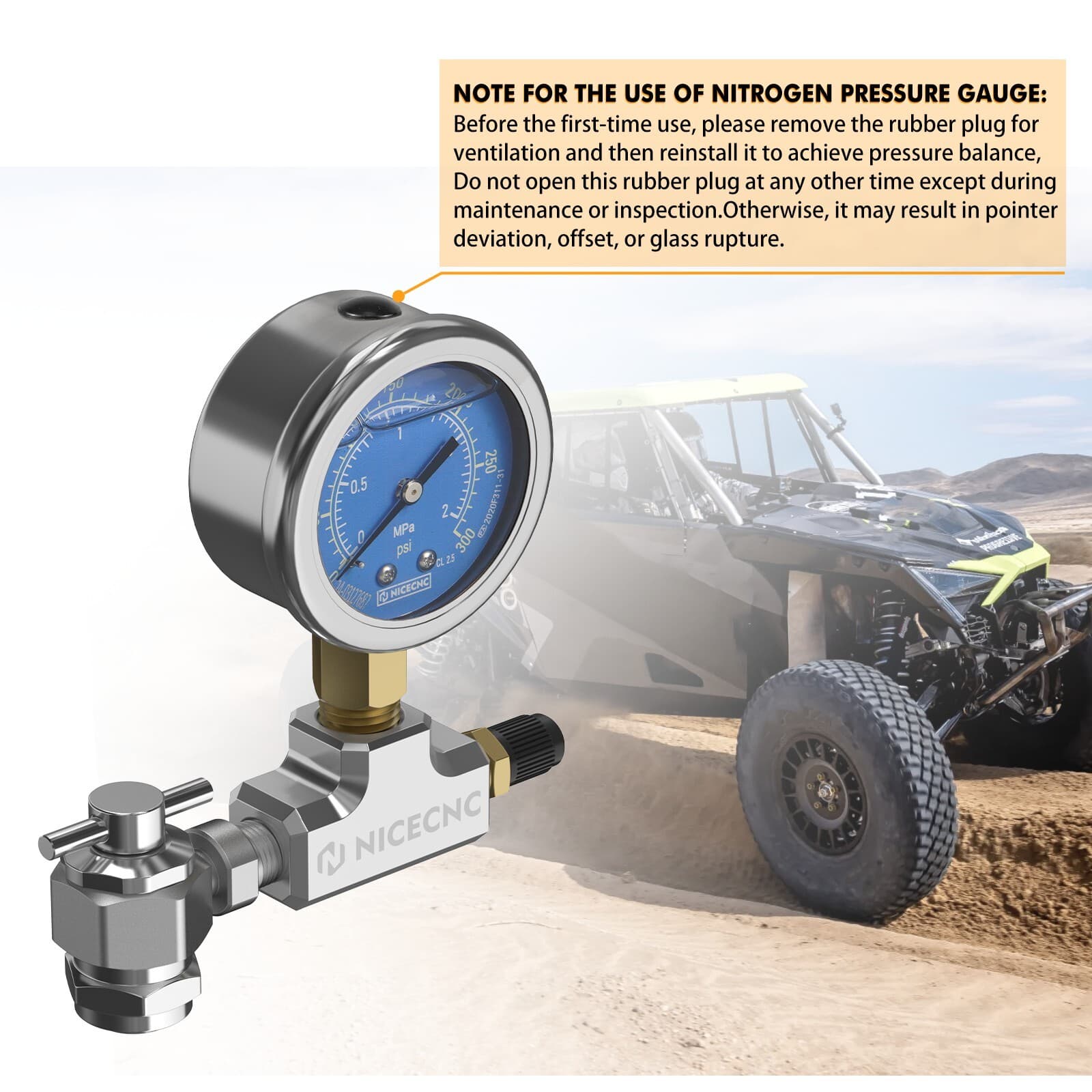 NICECNC Nitrogen Regulator Kit 600 psi No Loss Chuck For Schrader Valve Shock 3