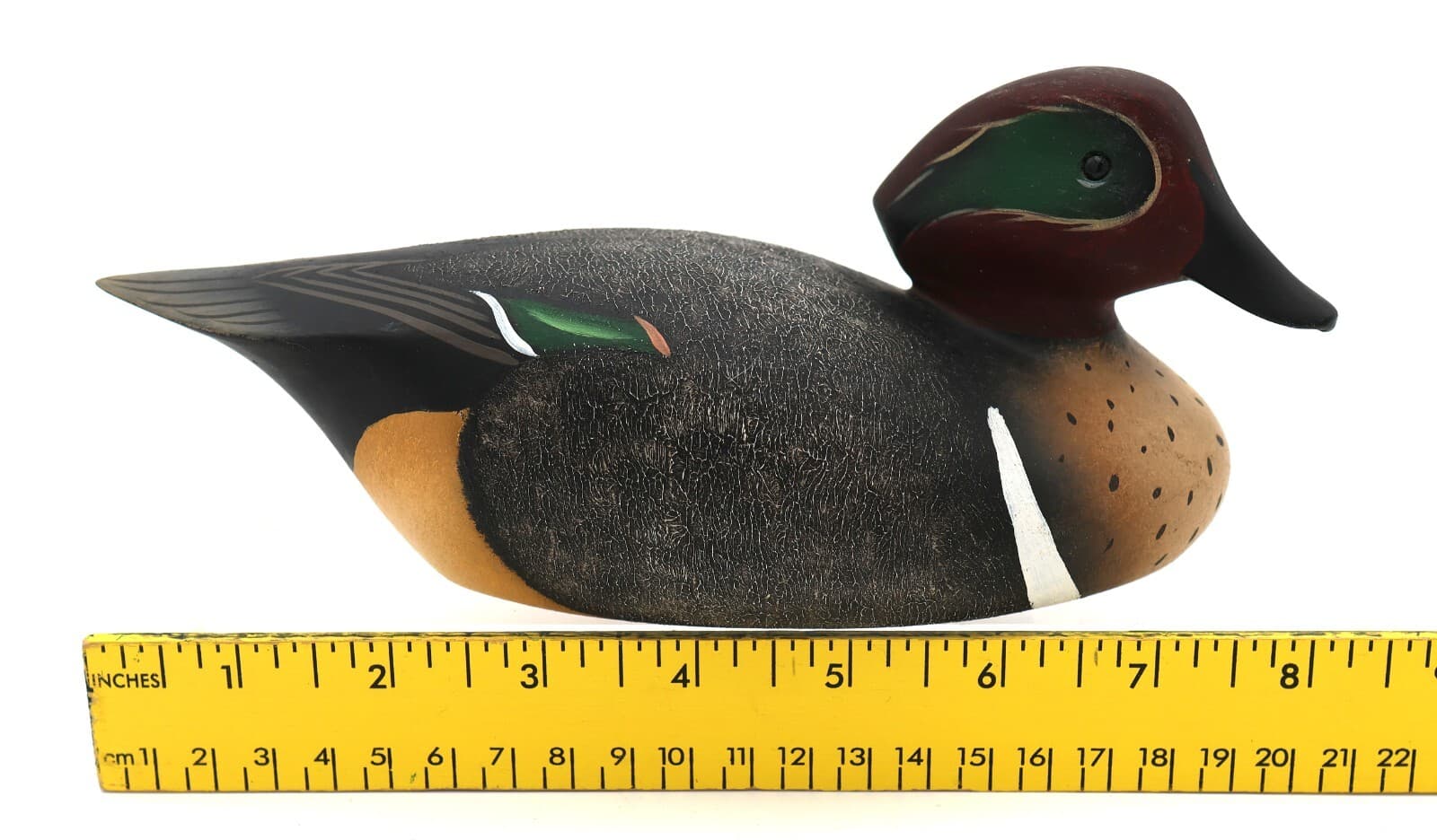 Pair Bill Schauber Miniature  Green Wing Teal Duck Decoys Signed 1991  Ex-Cond 3