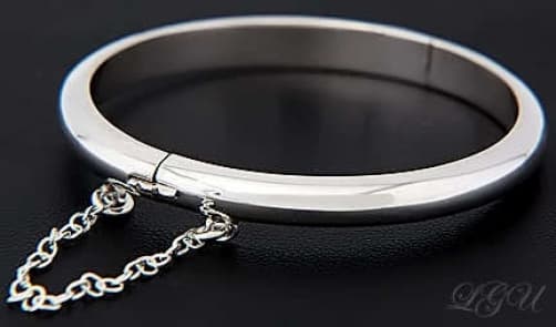 STERLING SILVER CHILDREN PLAIN BANGLE BRACELET 5" 