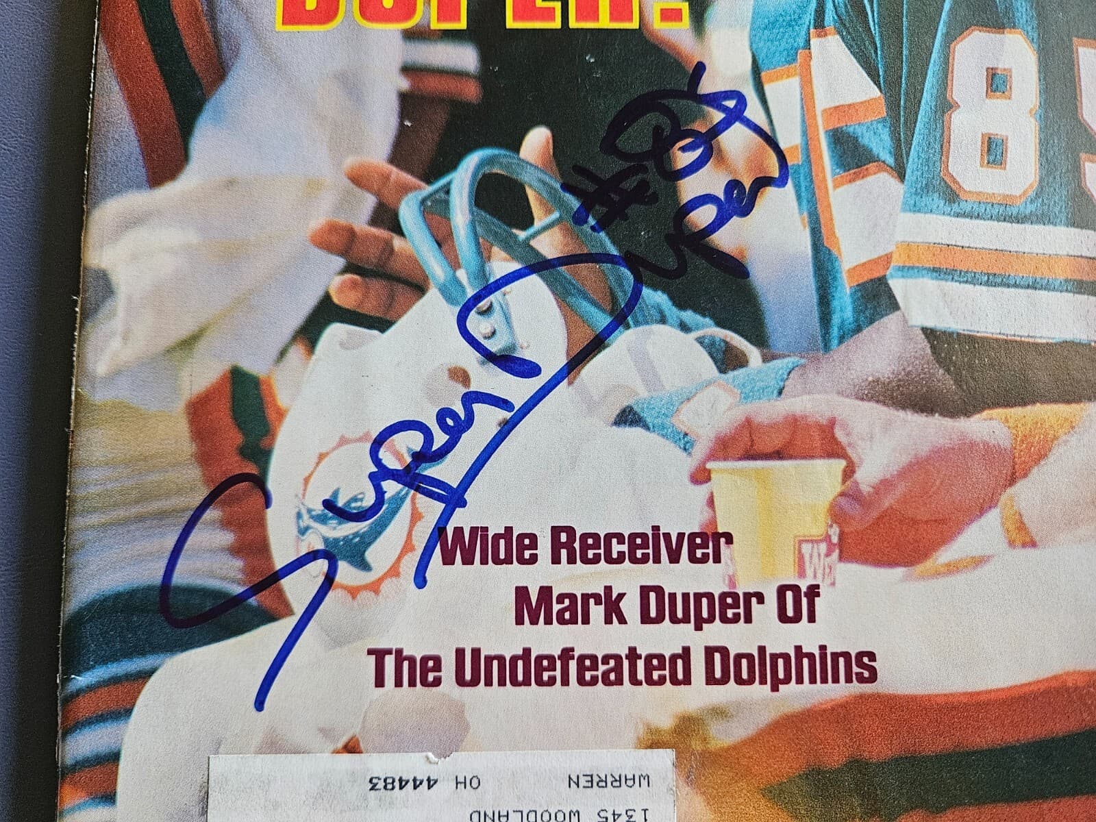 MARK DUPER "#85" Signed 11/19/84 Sports Illustrated Magazine - JSA COA & Ticket 2